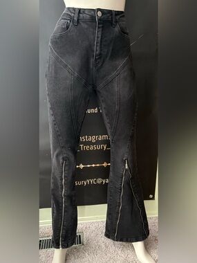 Fashion Nova Black High-Rise Flared Jeans